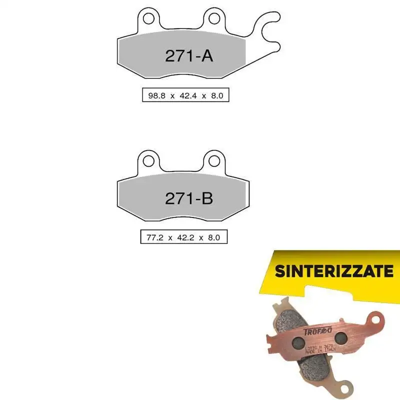 Pastiglie freno posteriori Trofeo by Ognibene per Kawasaki W 800 19-21 - Mescola Sinterizzata 01 43027101