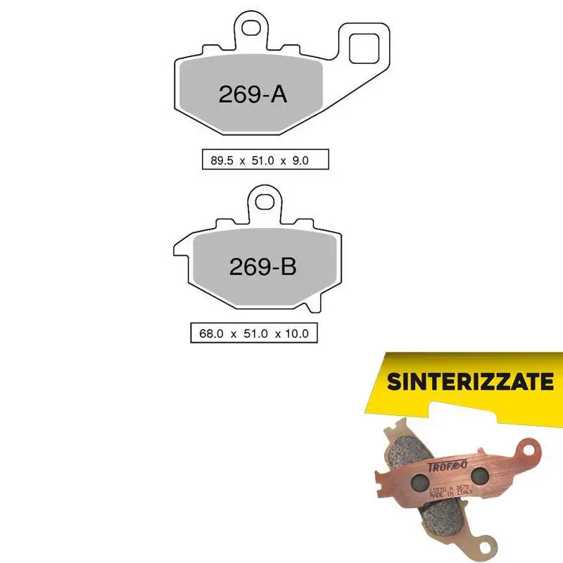 Pastiglie freno posteriori Trofeo by Ognibene per Kawasaki Z 1000 R 17-25 - Mescola Sinterizzata 01 43026901