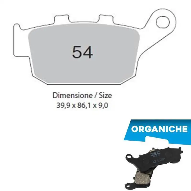 Pastiglie freno posteriori Trofeo by Ognibene per Kawasaki Z 800 ABS 13-16 - Mescola Organica 00 43005400