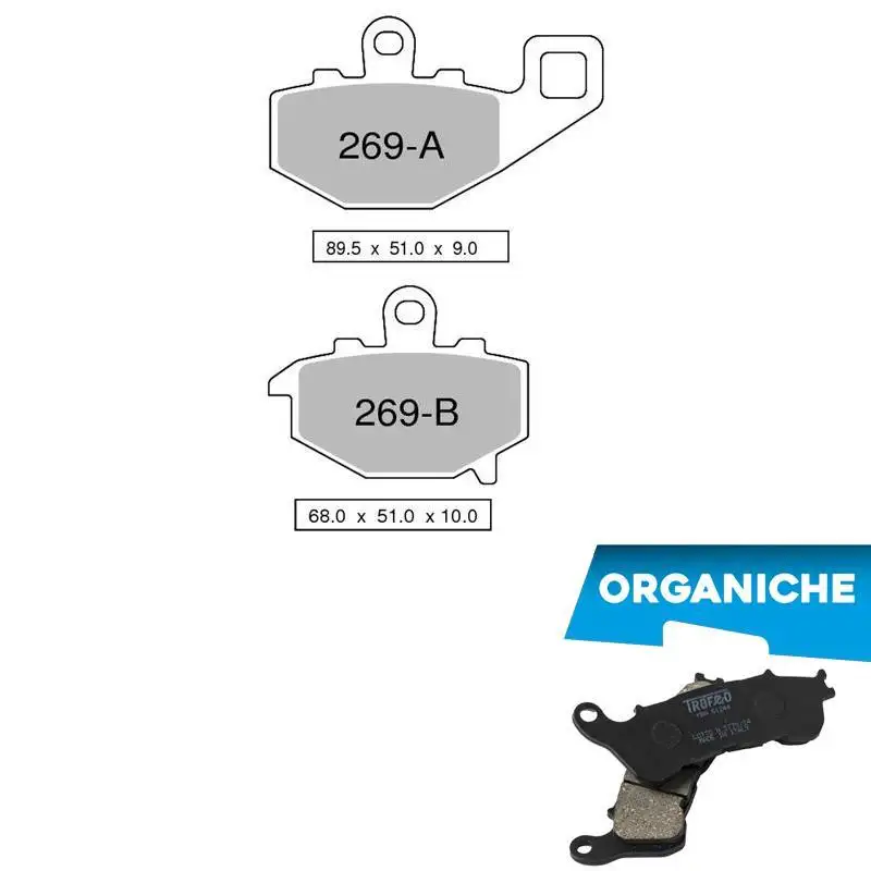 Pastiglie freno posteriori Trofeo by Ognibene per Kawasaki ZZR 600 93-04 - Mescola Organica 00 43026900