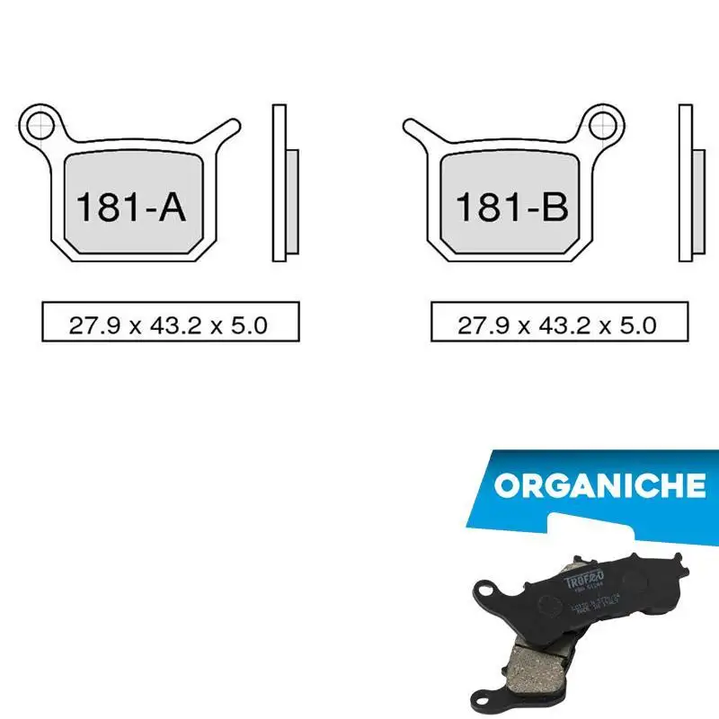 Pastiglie freno posteriori Trofeo by Ognibene per KTM 65 SX 04-08 - Mescola Organica 00 43018100