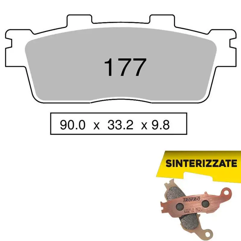 Pastiglie freno posteriori Trofeo by Ognibene per Kymco Downtown 125 E4 16-20 - Mescola Sinterizzata 01 43017701