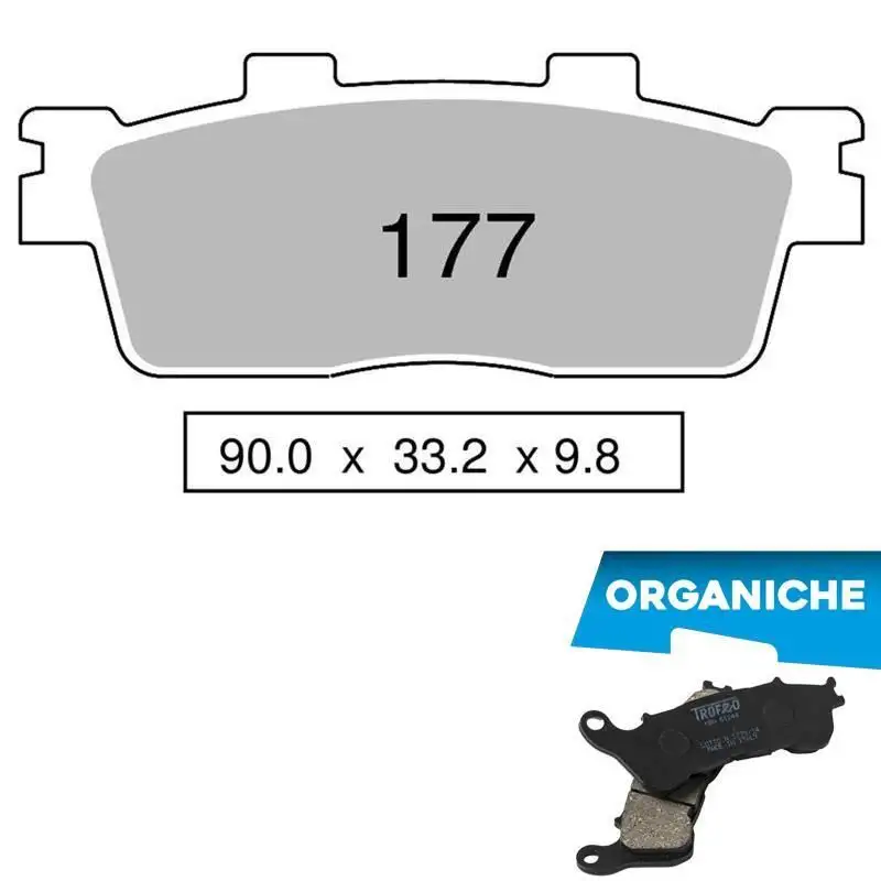 Pastiglie freno posteriori Trofeo by Ognibene per Kymco Superdink 125 10-16 - Mescola Organica 00 43017700