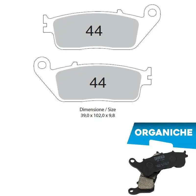 Pastiglie freno posteriori Trofeo by Ognibene per Kymco Xciting 500 I 05-14 - Mescola Organica 00 43004400