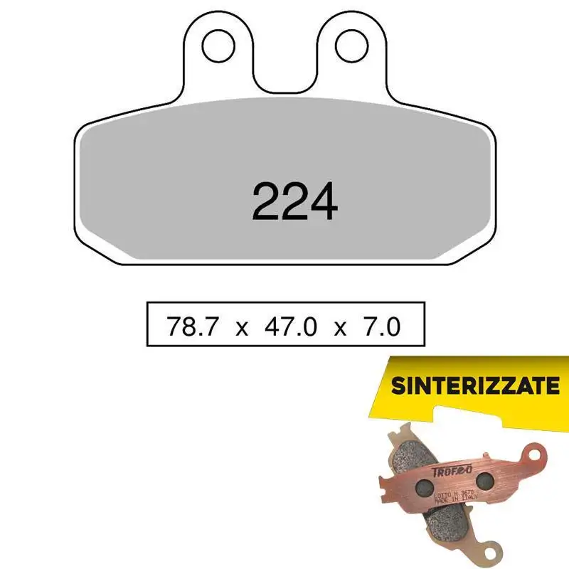 Pastiglie freno posteriori Trofeo by Ognibene per Moto Guzzi V7 II Stone ABS 15-16 - Mescola Sinterizzata 01 43022401