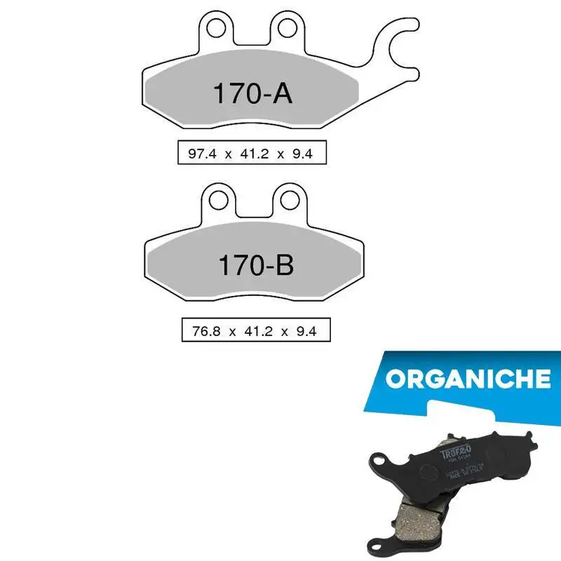 Pastiglie freno posteriori Trofeo by Ognibene per Piaggio X Evo 125 07-12 - Mescola Organica 00 43017000
