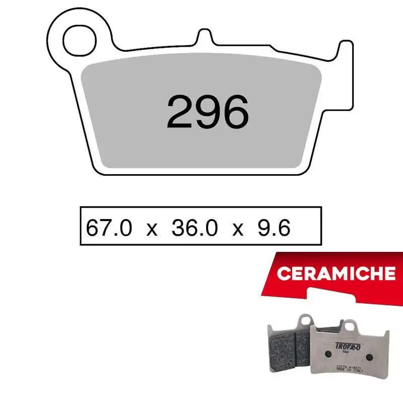 Pastiglie freno posteriori Trofeo by Ognibene per sherco se 450 i 4.5 enduro 05-08 - Mescola Ceramica 43029607