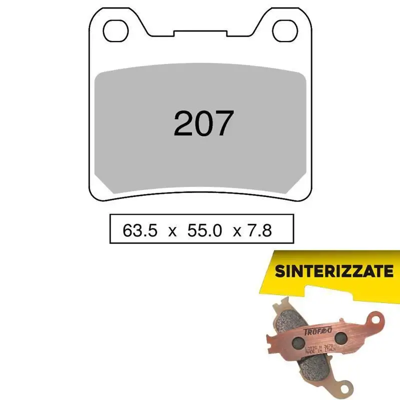 Pastiglie freno posteriori Trofeo by Ognibene per Yamaha FJ 1200 ABS 92-95 - Mescola Sinterizzata 01 43020701