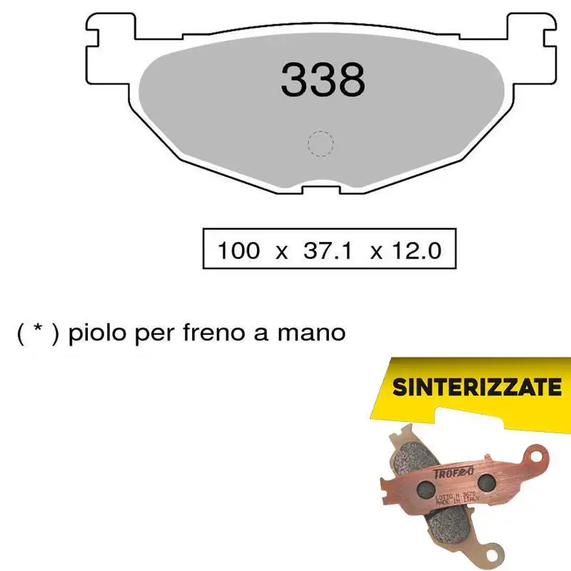 Pastiglie freno posteriori Trofeo by Ognibene per Yamaha Majesty 400 04-11 - Mescola Sinterizzata 01 43033801