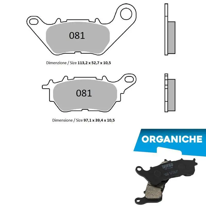 Pastiglie freno posteriori Trofeo by Ognibene per Yamaha R3 15-25 - Mescola Organica 00 43008100