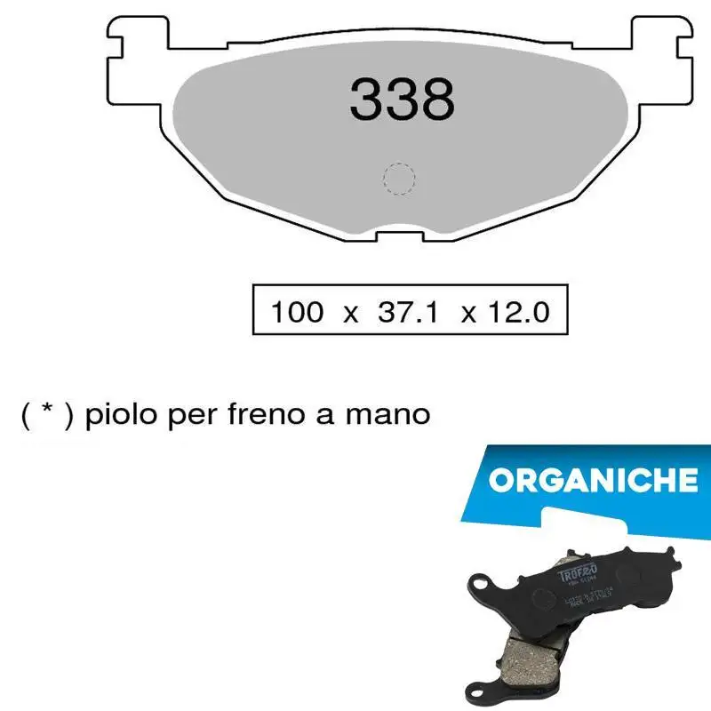 Pastiglie freno posteriori Trofeo by Ognibene per Yamaha T-Max 500 ABS 08-11 - Mescola Organica 00 43033800