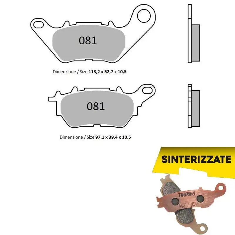 Pastiglie freno posteriori Trofeo by Ognibene per Yamaha X-Max 300 ABS 17-20 - Mescola Sinterizzata 01 43008101