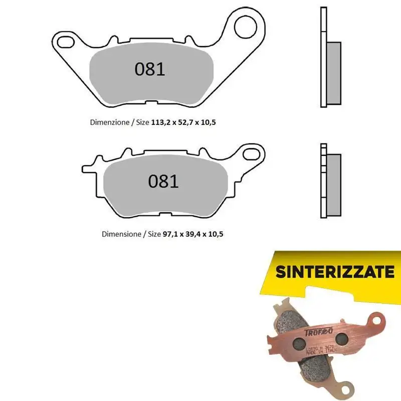 Pastiglie freno posteriori Trofeo by Ognibene per yamaha yzf 250 r25 (japan) 2015 - Mescola Sinterizzata 01 43008101