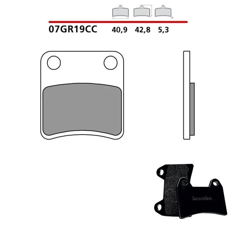 Pastiglie freno stazionamento Brembo per honda nc s abs dct (35kw) 750 18-24 - Mescola CC carbon ceramica 07GR19CC