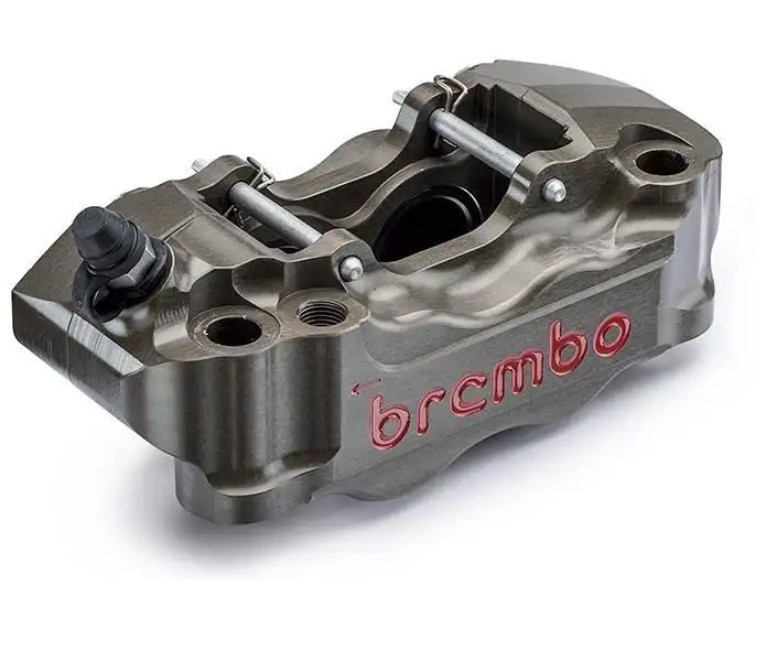Pinza freno SX Brembo Racing CNC P4 30/34 ricavata dal pieno radiale interasse 108mm (senza pastiglie, per modelli Supermotard)
