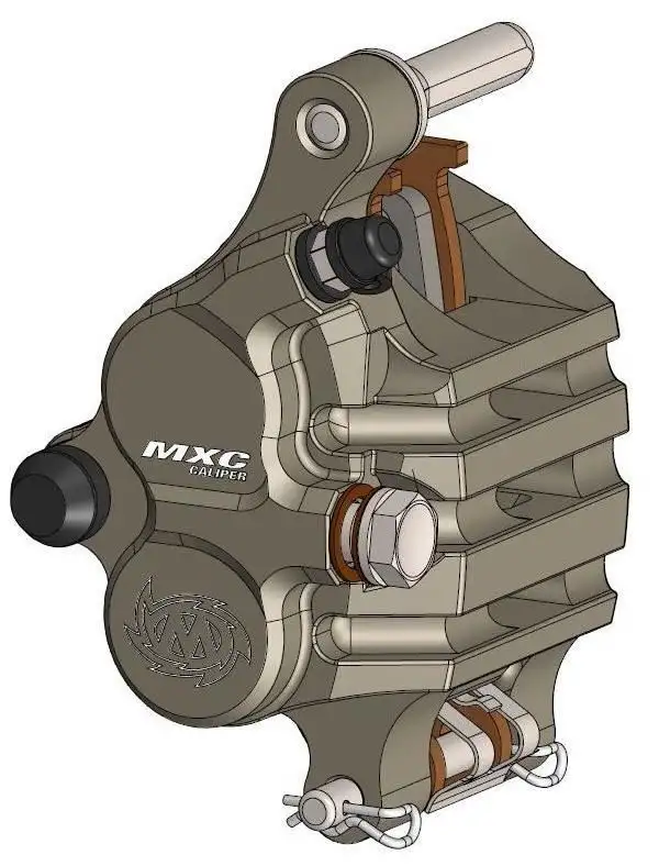 Pinza freno anteriore Moto Master MXC per KTM 125 EXC 98-16 CNC ricavata dal pieno con pastiglie freno incluse